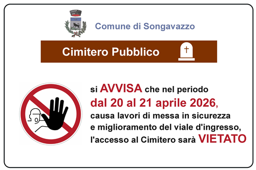 Limitazione accesso cimitero dal 20 al 21 Aprile 2026